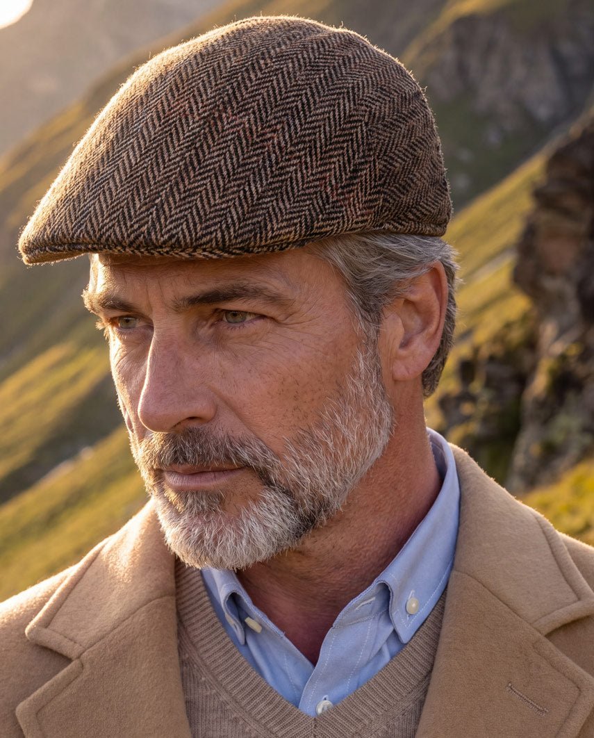 Schiebermütze "Henry Cap" aus original Harris Tweed in King of Tweed - Wellington of Bilmore