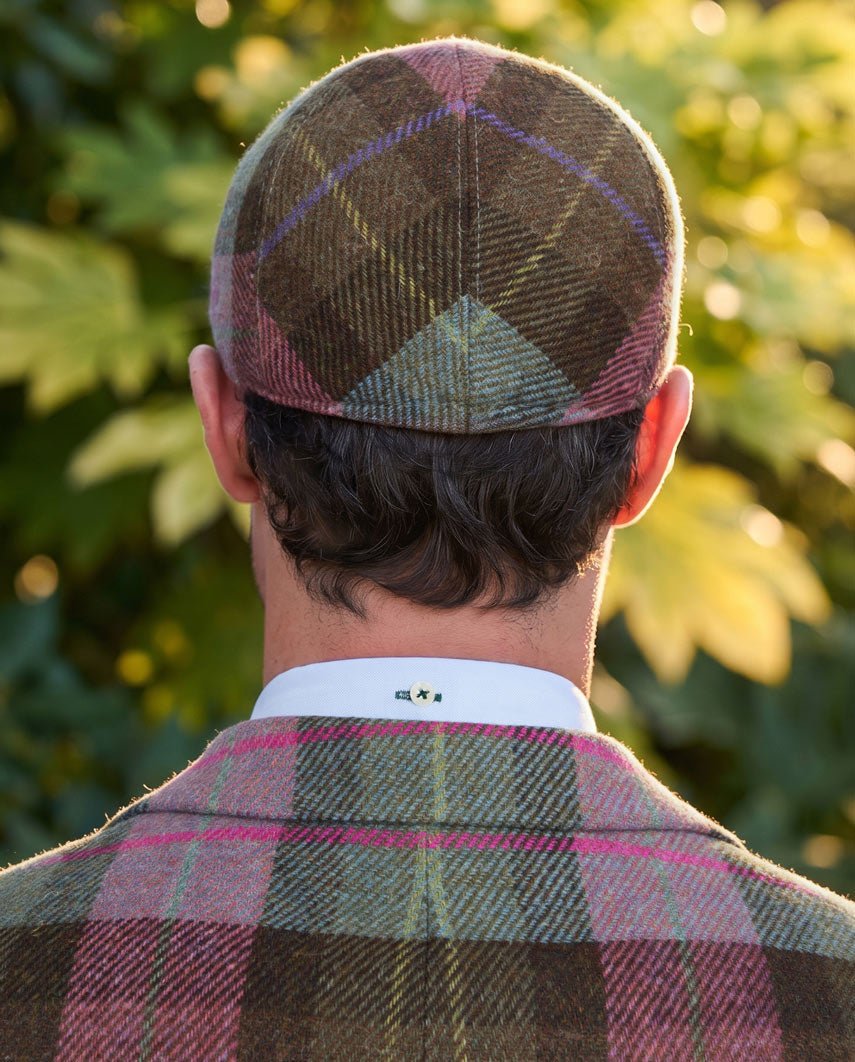 Schiebermütze "Henry Cap" aus original Harris Tweed in Tartan Check - Wellington of Bilmore