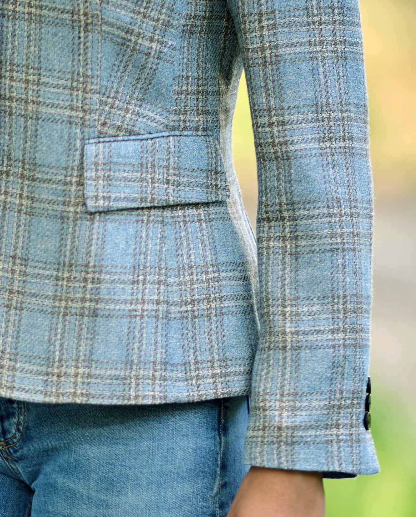 Sommerblazer ''Ladiesclub'' im karierten edlen Schurwoll - Mix - Wellington of Bilmore