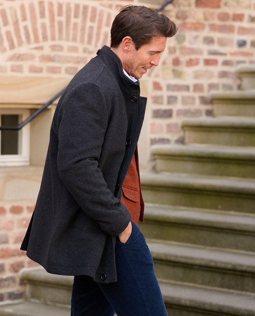 Stilvolle Herrenjacke ''Brooklyn'' in anthrazit aus Woll - Kaschmirqualität - Wellington of Bilmore