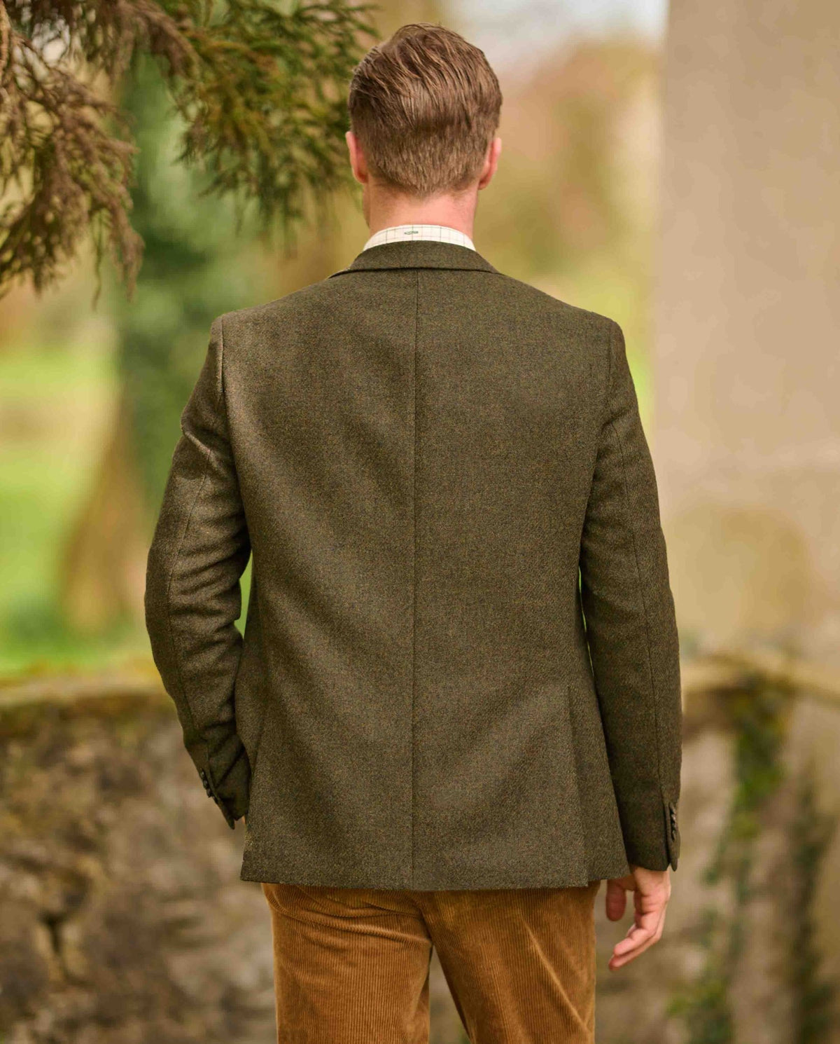 Tweed Sakko "London" in dunkel grün melange - Wellington of Bilmore