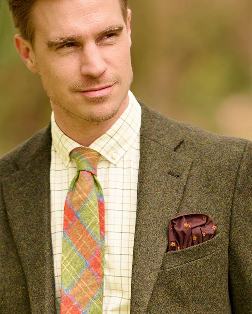 Tweed Sakko "London" in dunkel grün melange - Wellington of Bilmore