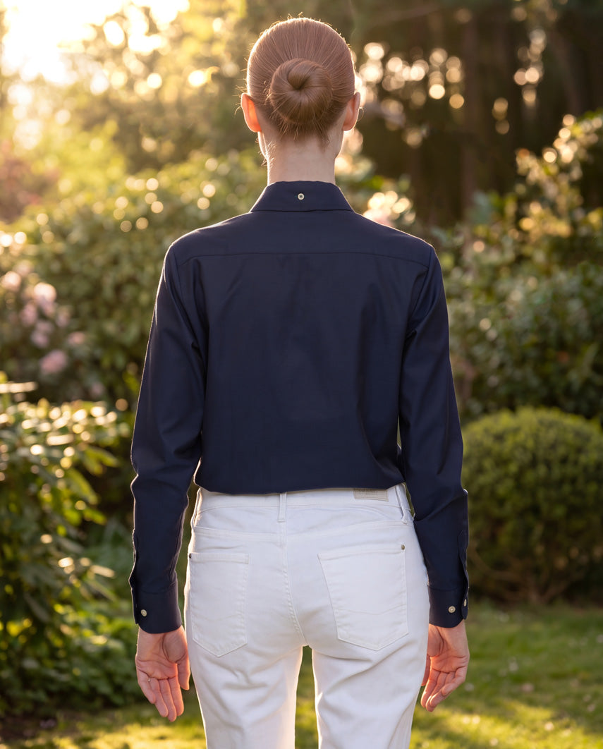 Button-Down Damenbluse "Stella" in navy