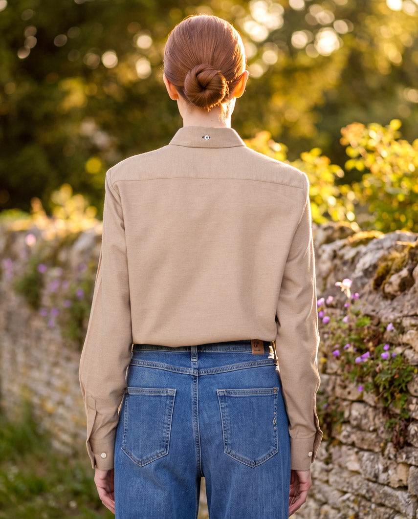 Button-Down Damenbluse "Stella" in sand