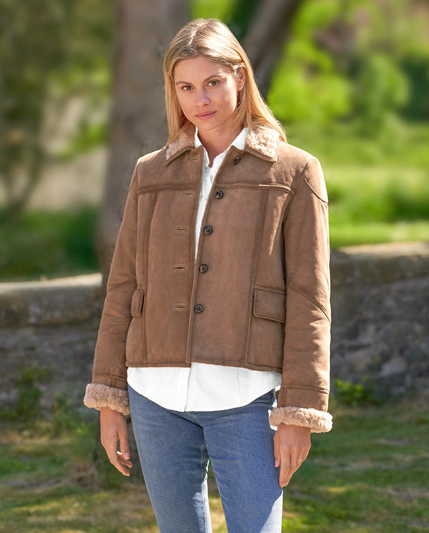 Damen-Lederjacke "Hazel Love" aus samtweichem Ziegenvelours