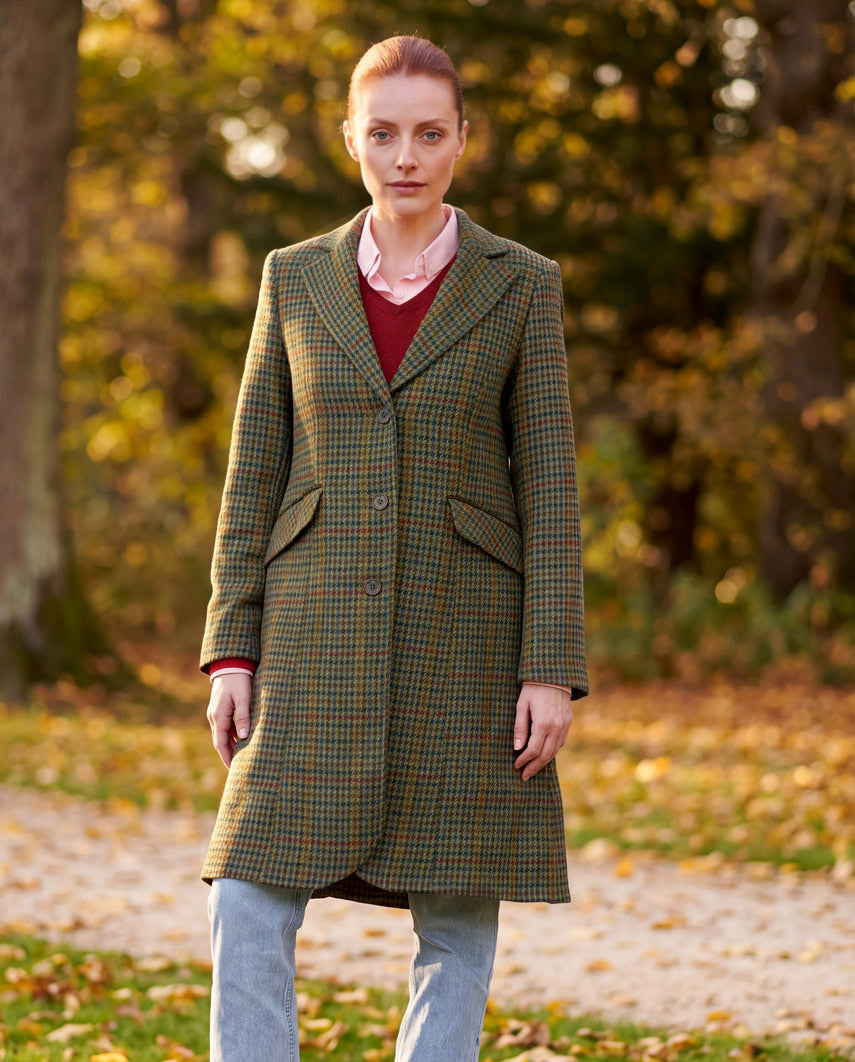 Harris Tweed Damenmantel "Brenda" in green Castle