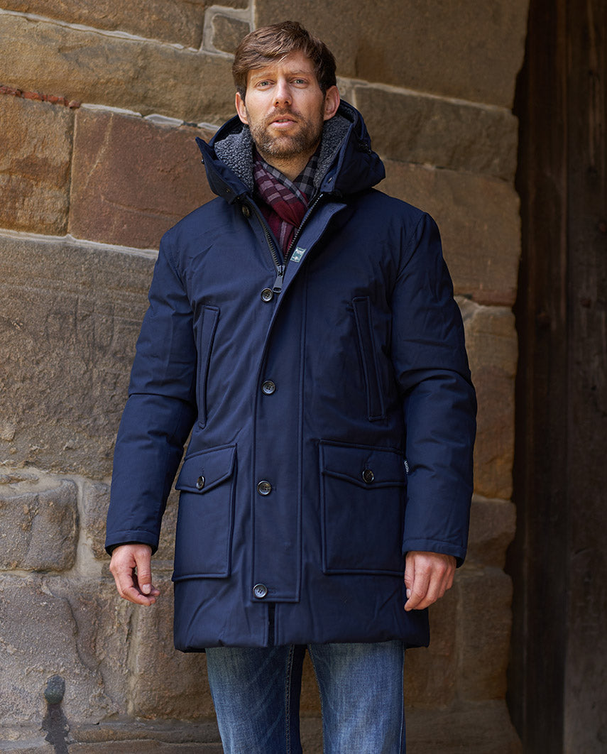 Herren Winter Parka "Byron" in Navy – abnehmbare Kapuze