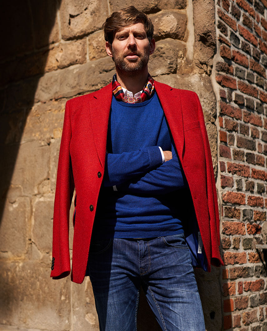 Harris Tweed Sakko "London" in red Twill