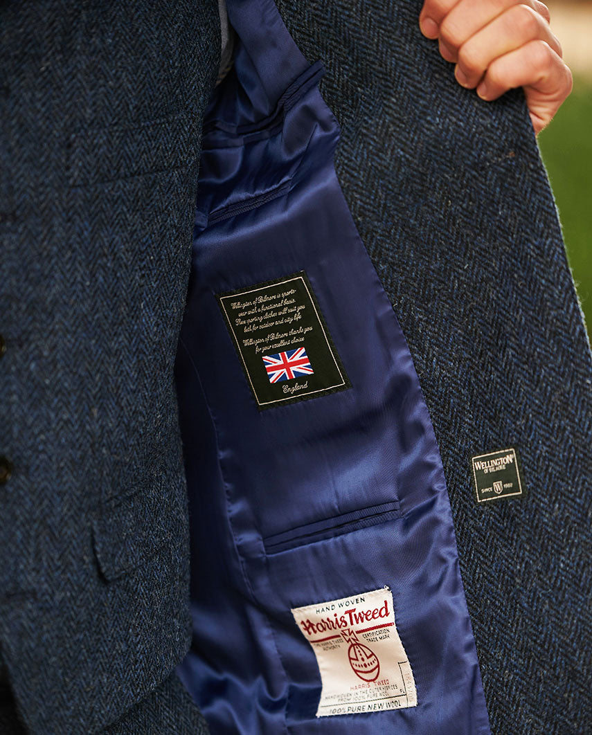 Harris Tweed Sakko "London" in blue herringbone