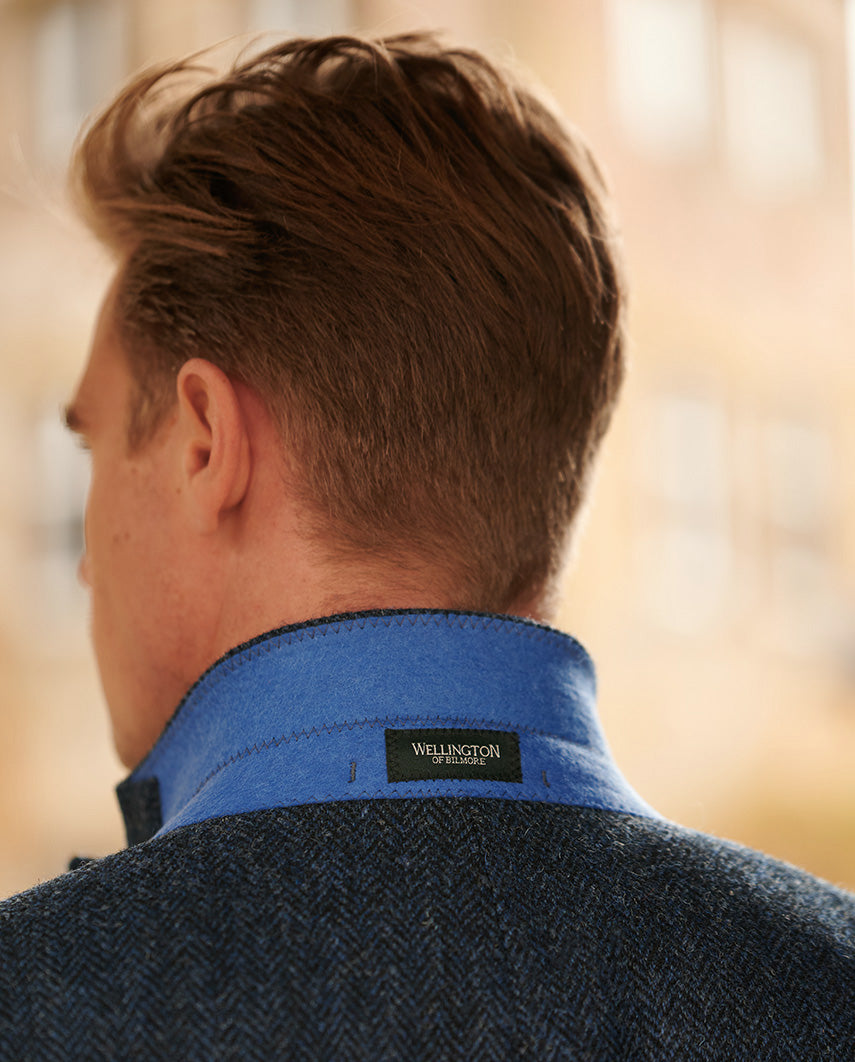 Harris Tweed Sakko "London" in blue herringbone