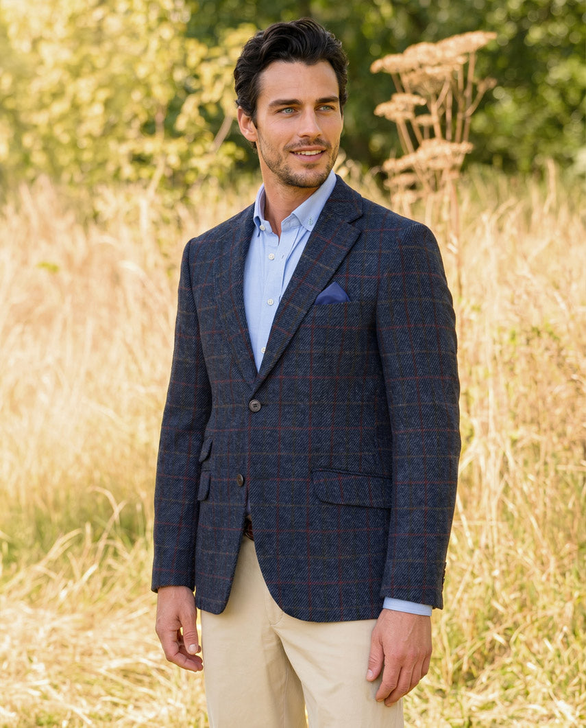 Harris Tweed jacket "London" in scottish blue