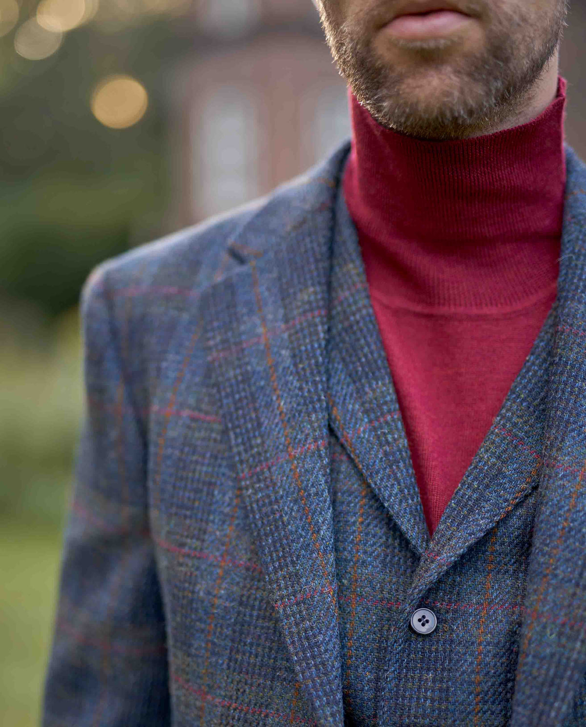 Harris Tweed jacket "London" in multi-blue tweed