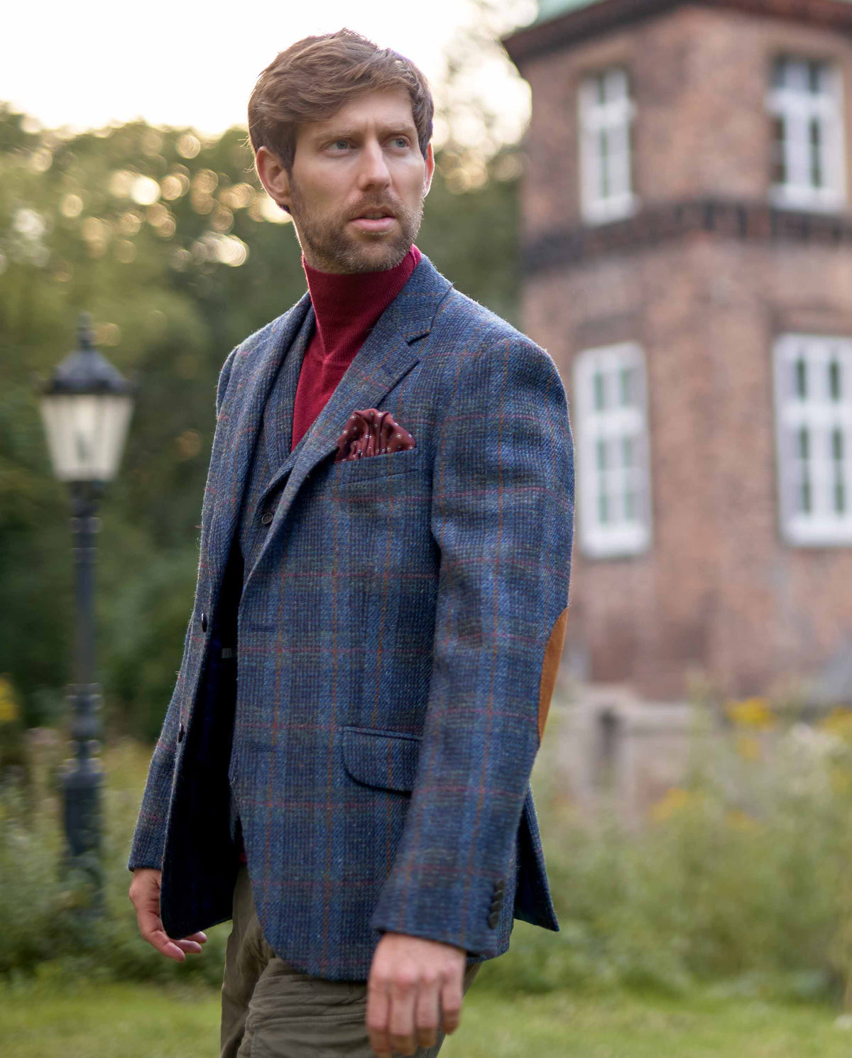 Harris Tweed jacket "London" in multi-blue tweed