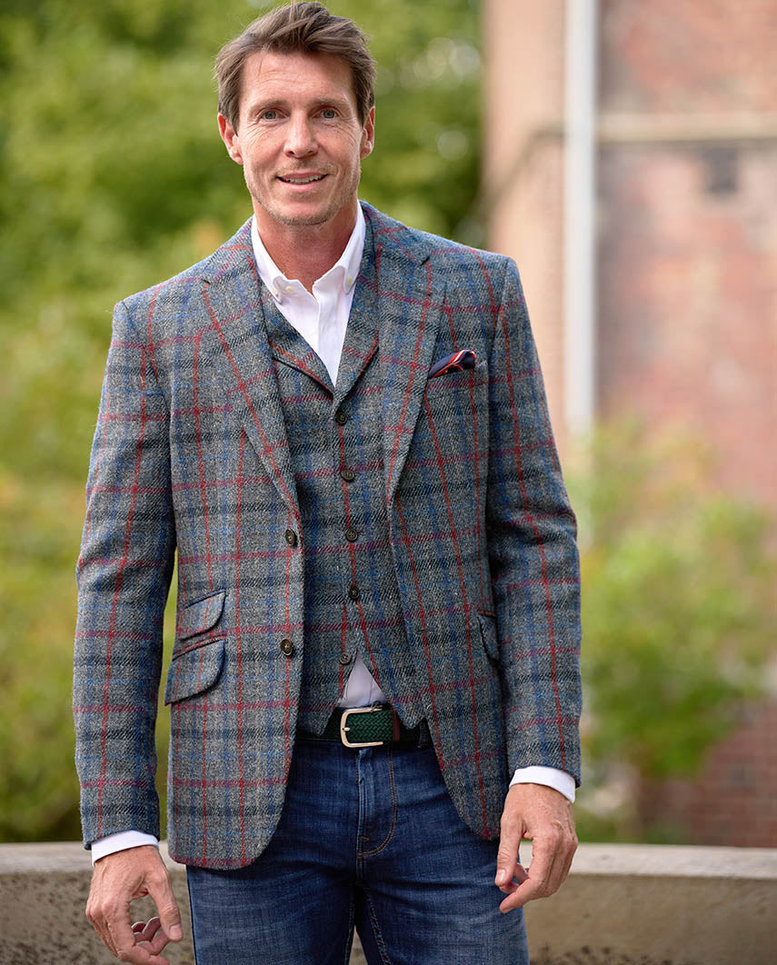 Harris Tweed Sakko "London" in royal check