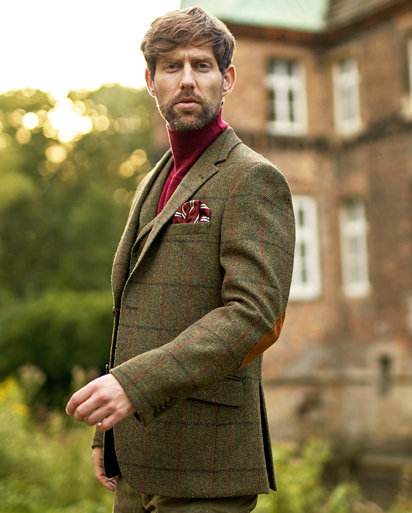 Harris Tweed jacket "London" in green overcheck