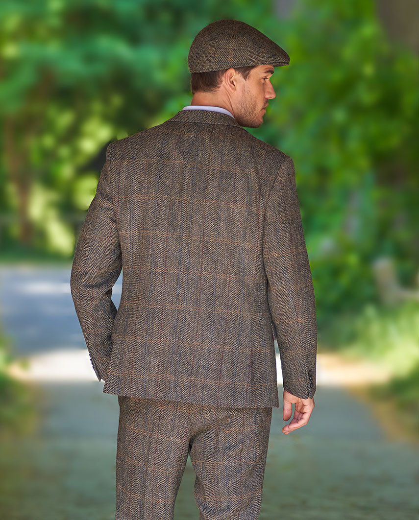 Harris Tweed Sakko "London" in highland green herringbone