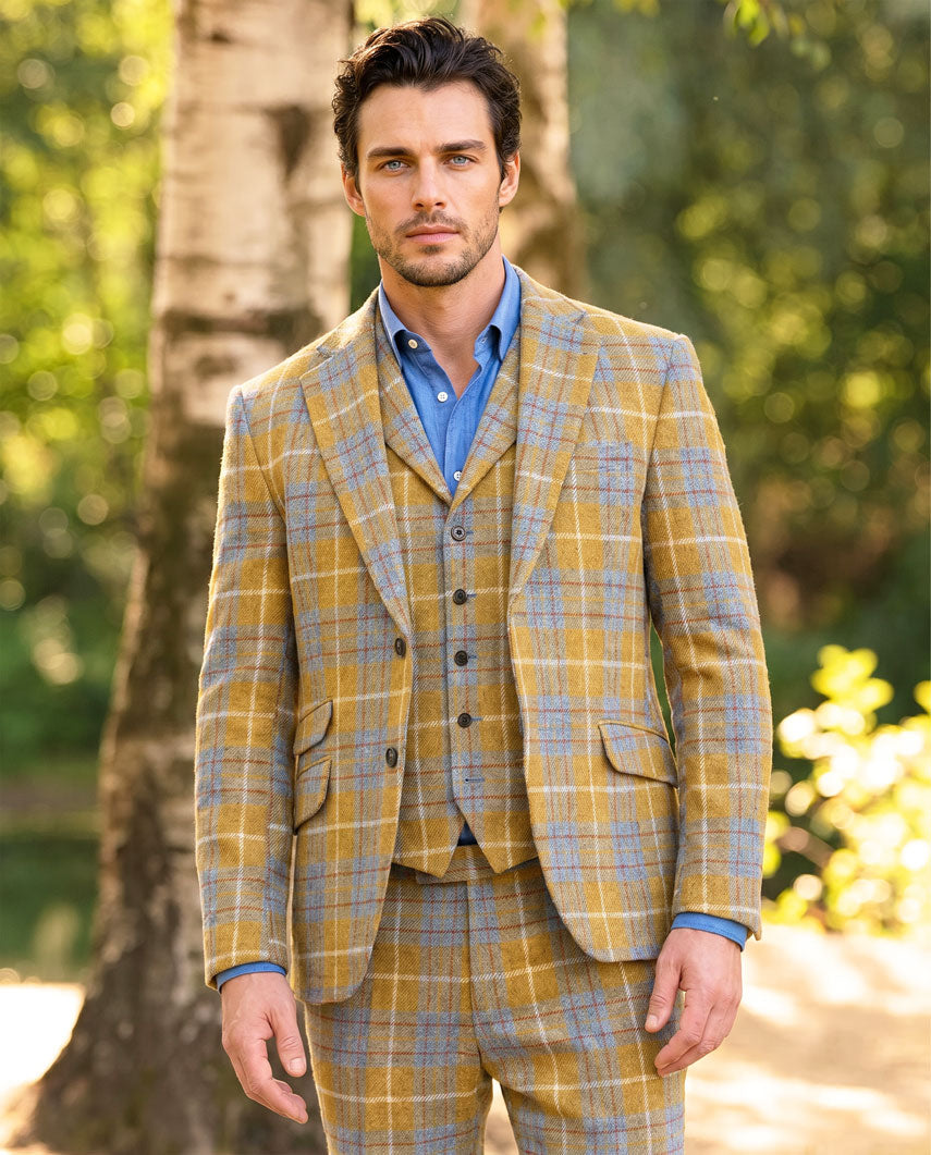 Harris Tweed Sakko ''London'' im amber check