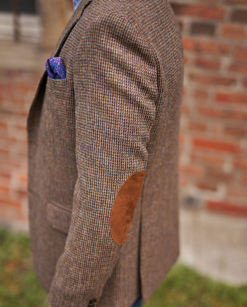 Harris Tweed Sakko "London" in buntem Hahnentritt