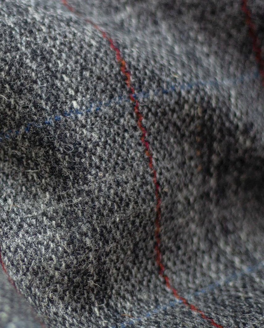 Harris Tweed Sakko "London" in grey-red-blue Overcheck