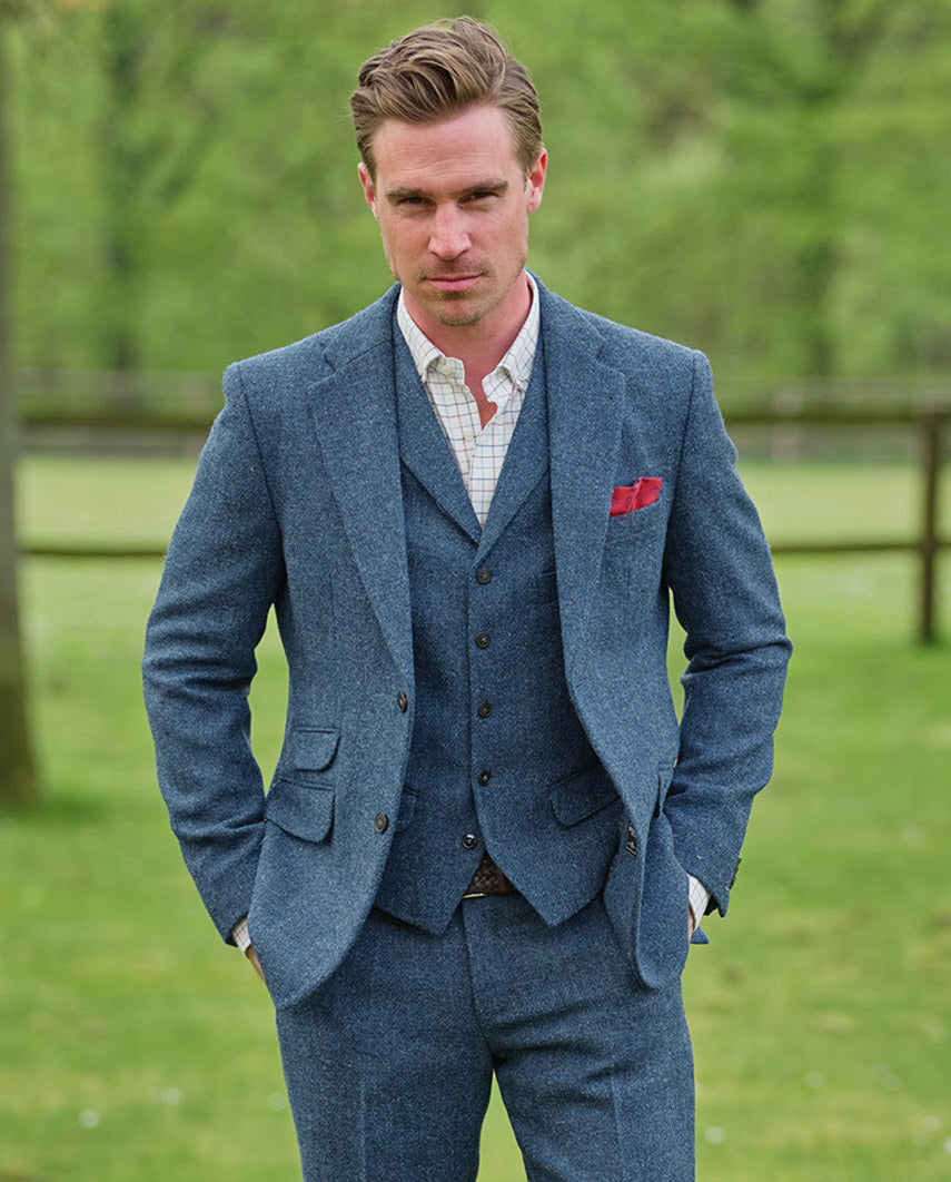 Harris Tweed jacket "London" in blue shadow