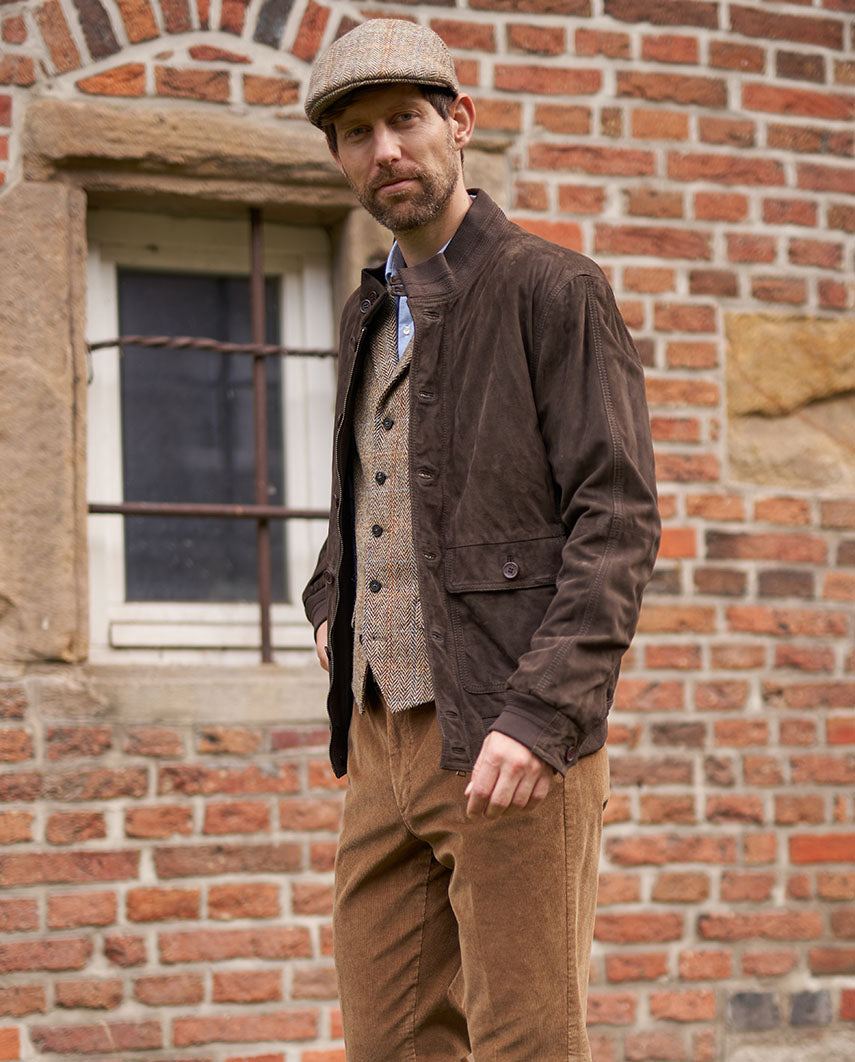 Men's Leather Blouson "Winner" in Brown