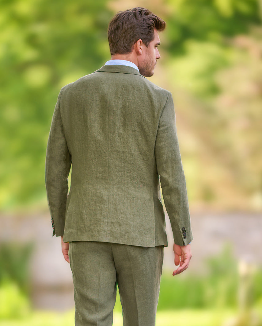 Men's Linen Blazer "London" in Olive