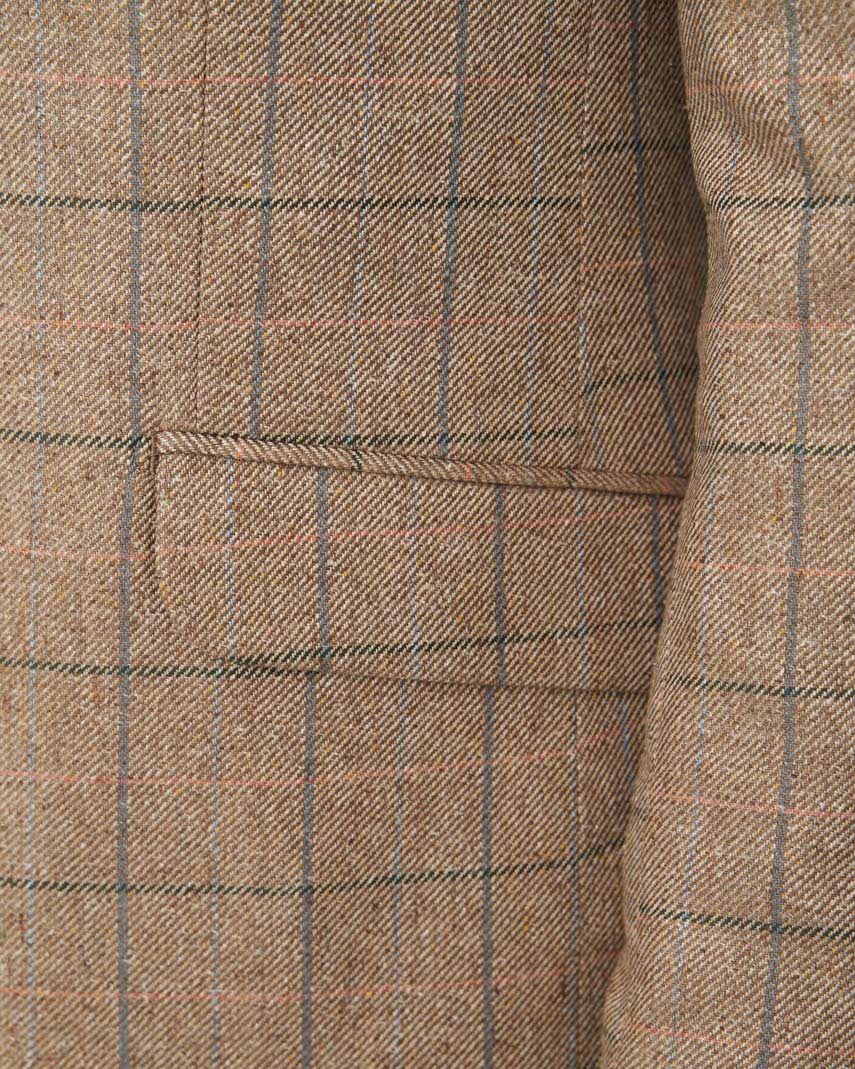 Sommersakko ''London SO'' aus Seide in sand multicolor check