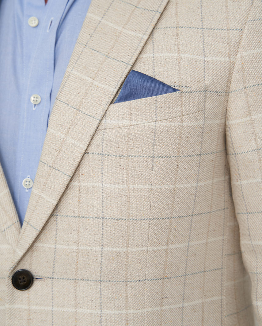 Sommersakko ''London SO'' aus Seide in light cream check