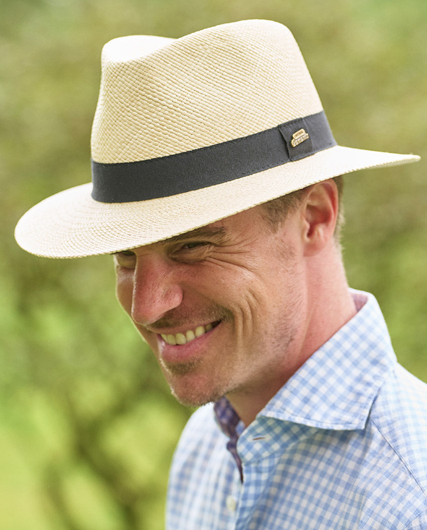 Original "Panama hat" made of straw in natural