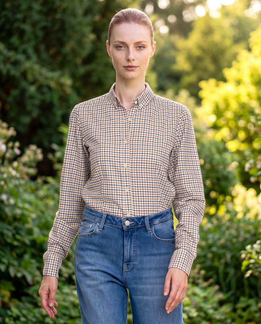 Button-Down Damenbluse "Stella" in Tattersall