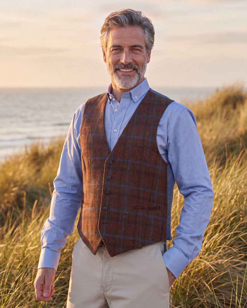 Harris Tweed Weste "Tailor" in Lord's Overcheck