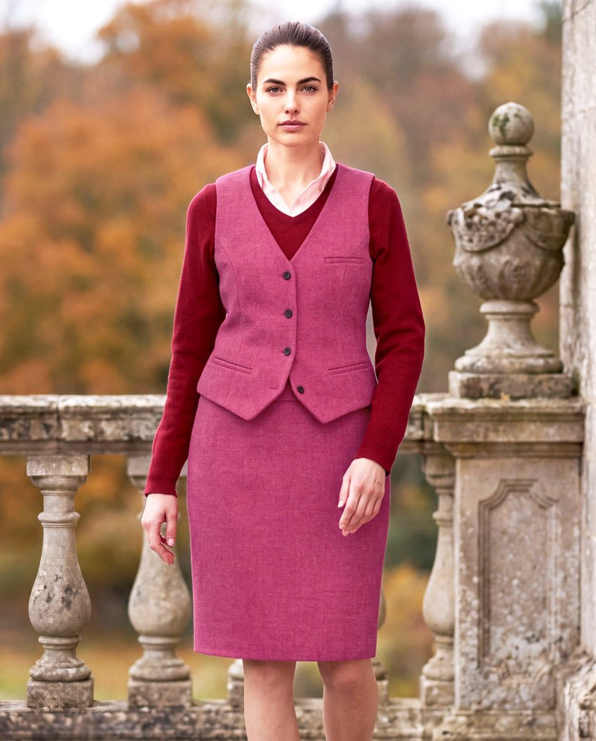 Bleistiftrock aus Harris Tweed in Pink Tweed - Wellington of Bilmore