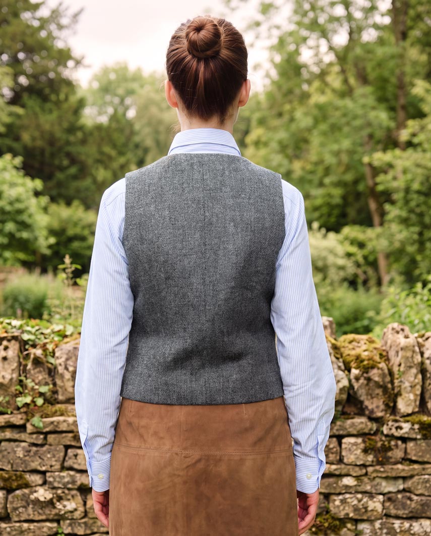 Damen Harris Tweed Weste "Lea" in anthra melange - Wellington of Bilmore