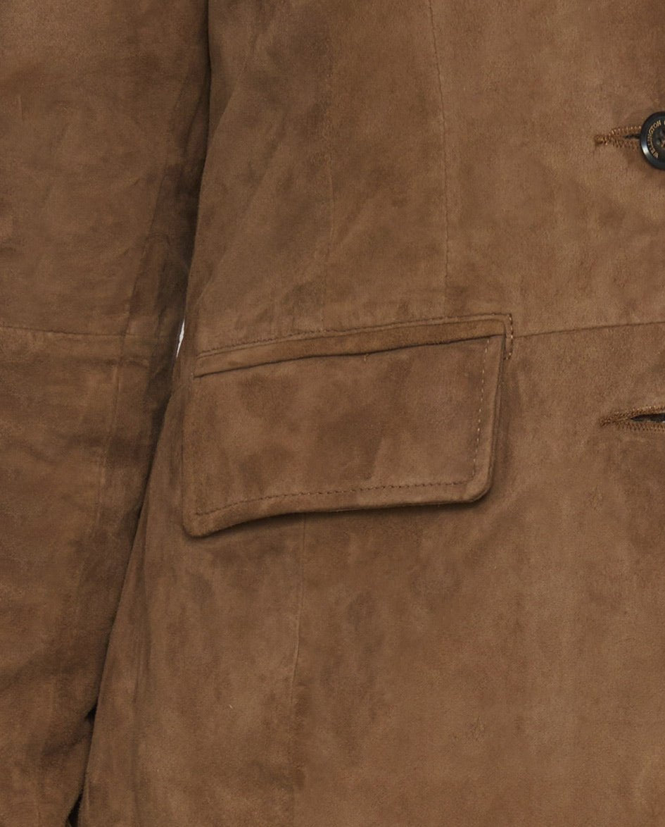 Damen Lederblazer „Kimberly“ aus Ziegen-Veloursleder in hazelnut - Wellington of Bilmore