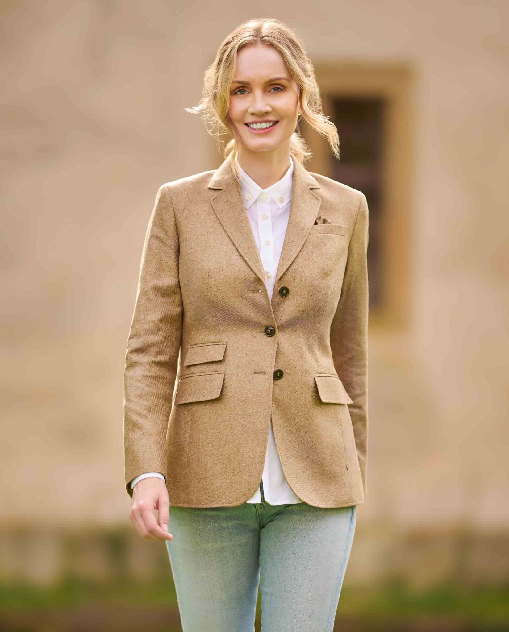 Damen Seidenblazer ,,Carola'' in sand - Wellington of Bilmore