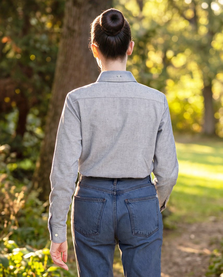 Damenbluse „Stella“ in Oxford Blue – Heavy Oxford Baumwolle - Wellington of Bilmore
