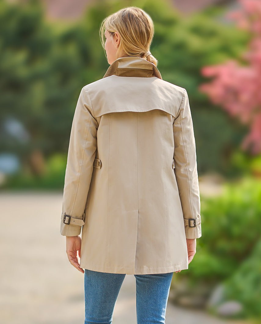 Einreihiger Damen Trenchcoat ,,Clarissa'' in beige - Wellington of Bilmore