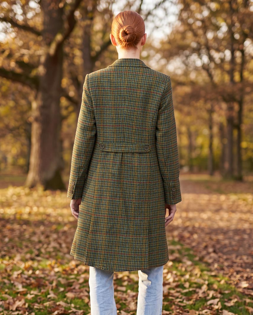 Harris Tweed Damenmantel ''Brenda'' in green Castle - Wellington of Bilmore