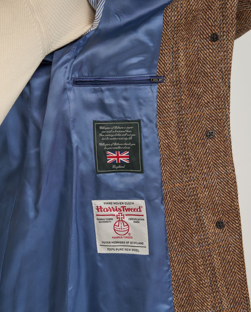 Harris Tweed Damenmantel '' Emilia'' in Herringbone Check - Wellington of Bilmore