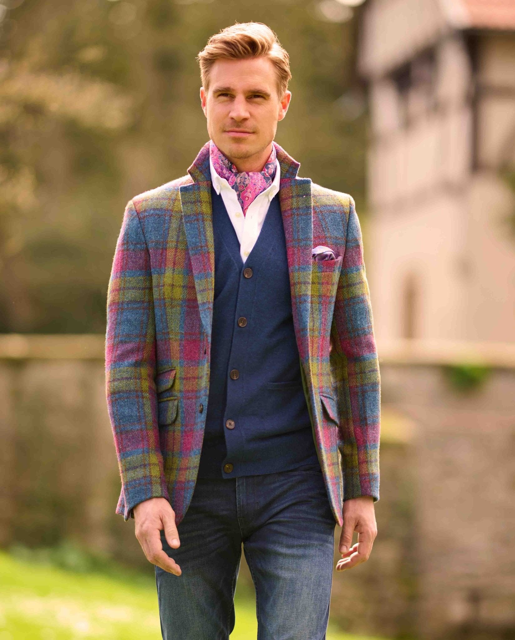 Harris Tweed Sakko "London" in Candy Check - Wellington of Bilmore