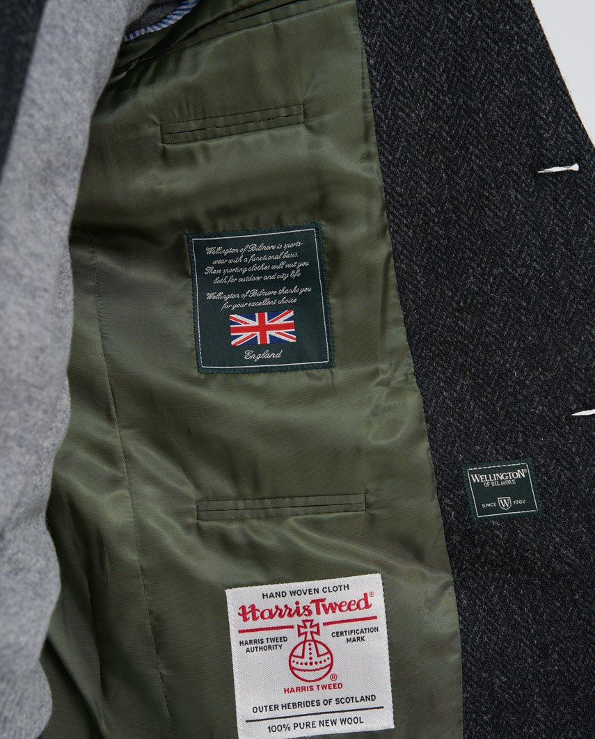 Harris Tweed Sakko "London" in charcoal - Wellington of Bilmore