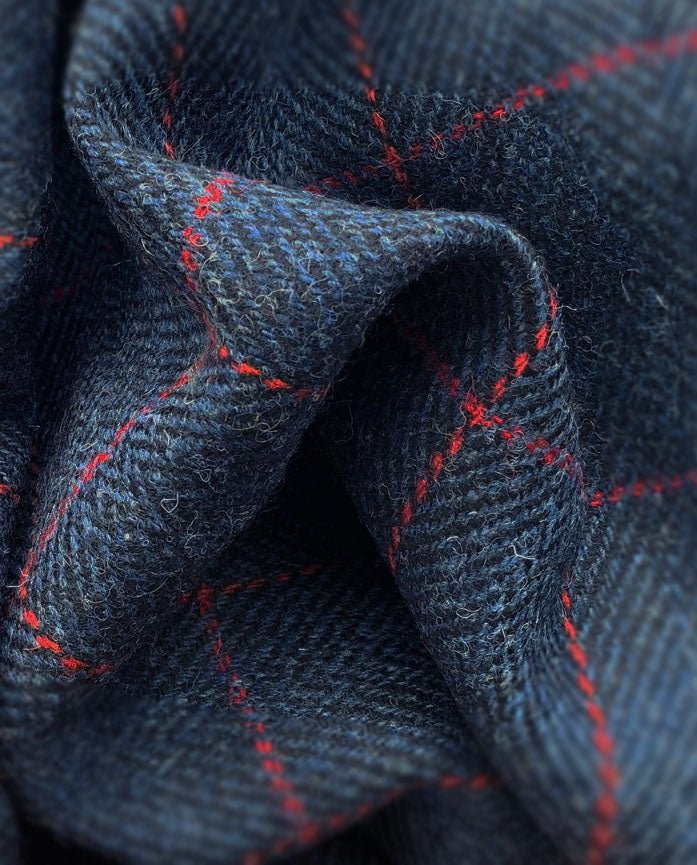 Harris Tweed Sakko ''London'' in red overcheck - Wellington of Bilmore