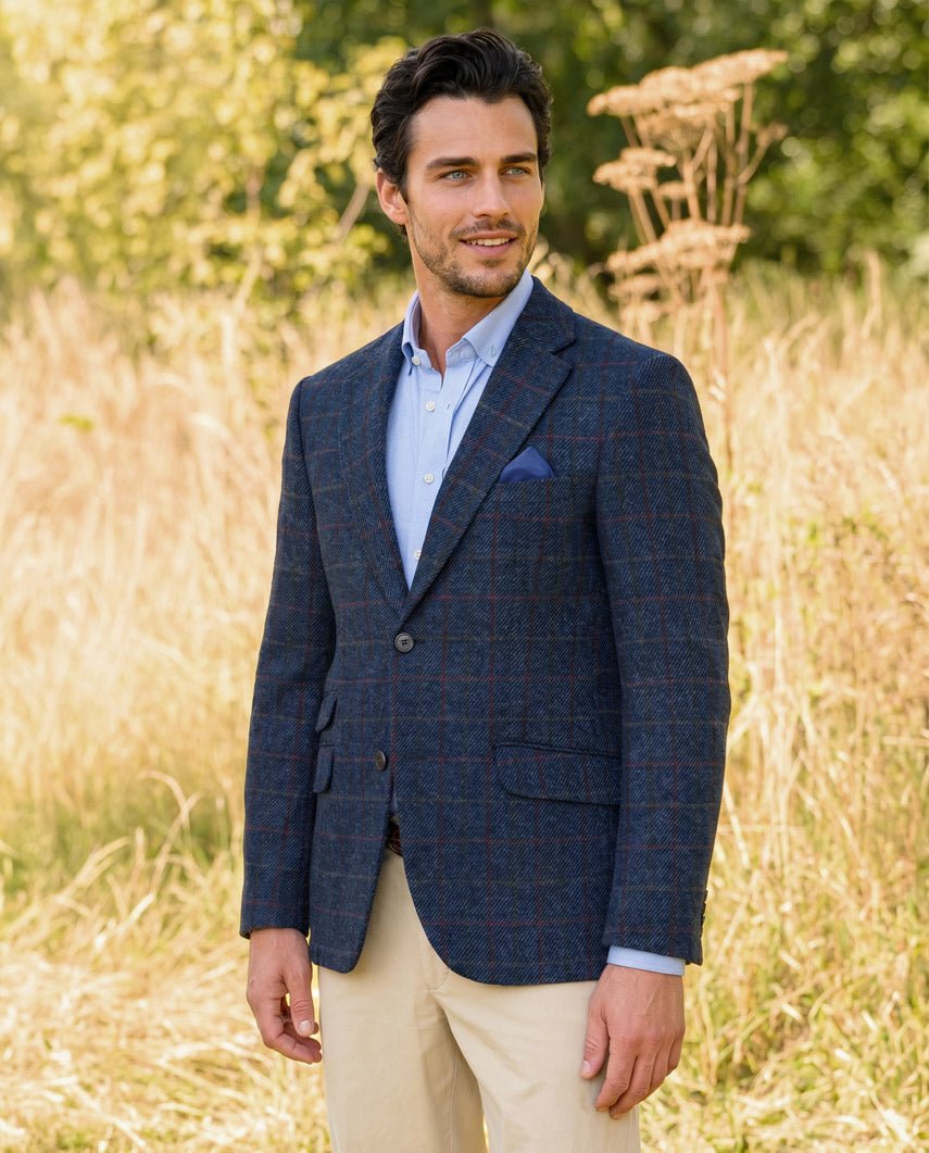 Harris Tweed Sakko ''London'' in scottish blue - Wellington of Bilmore