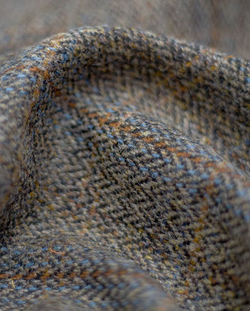 Harris Tweed Weste "Wales" in green blue Herringbone - Wellington of Bilmore