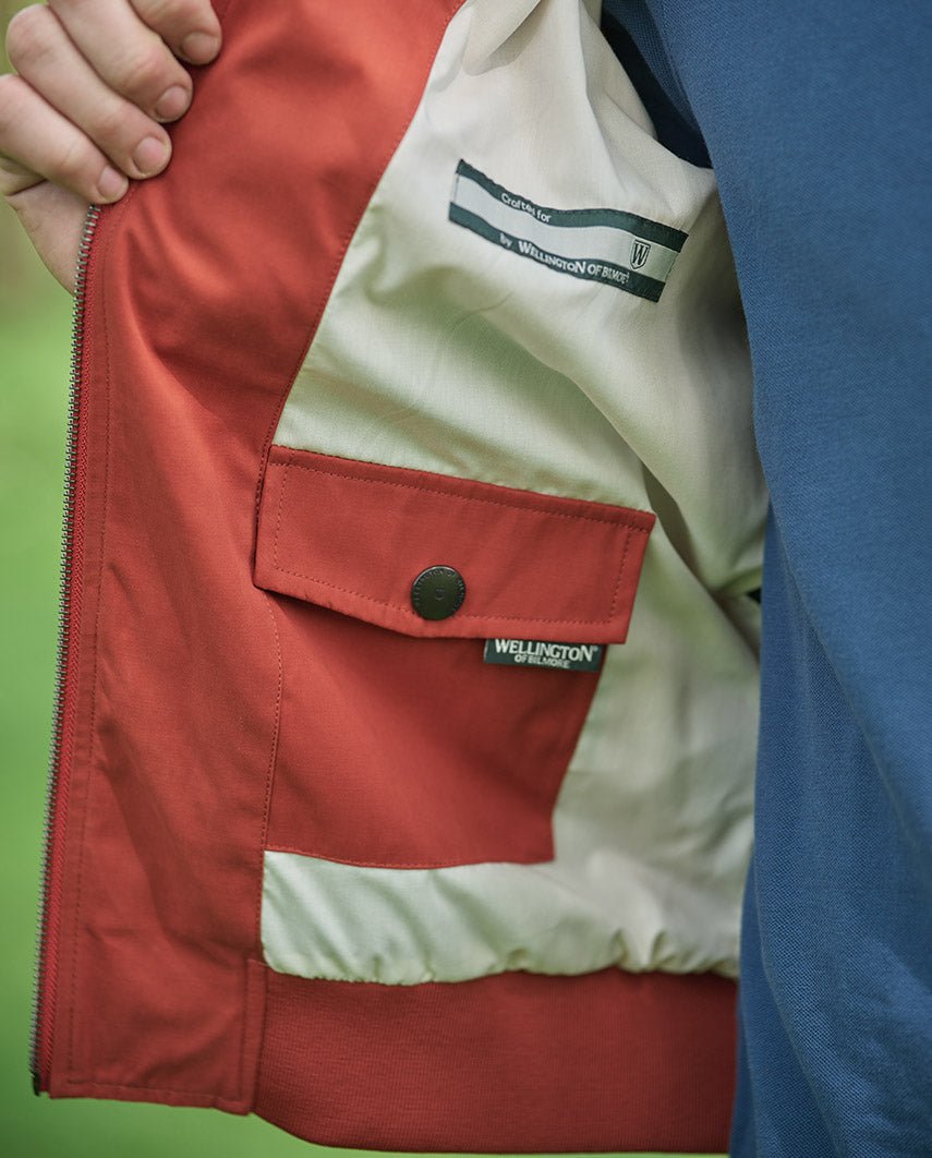 Herren Blouson ”English Lumber” mit samtigem Griff in burnt orange - Wellington of Bilmore