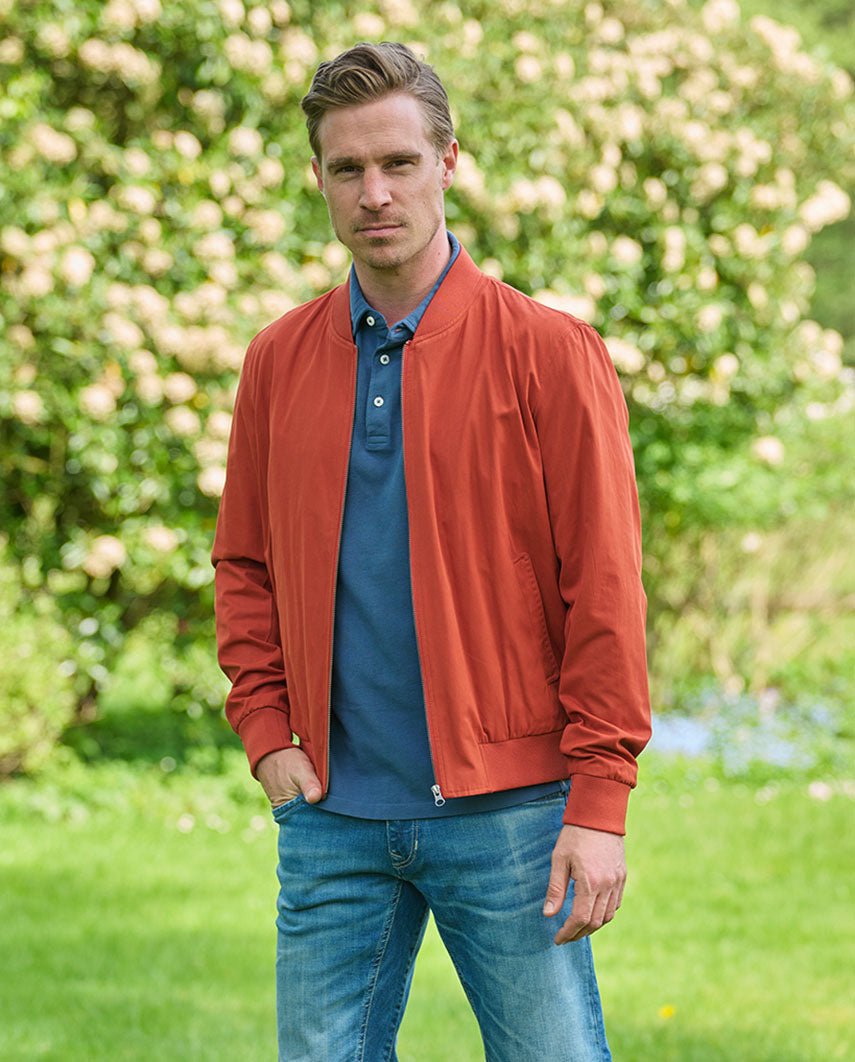 Herren Blouson ”English Lumber” mit samtigem Griff in burnt orange - Wellington of Bilmore