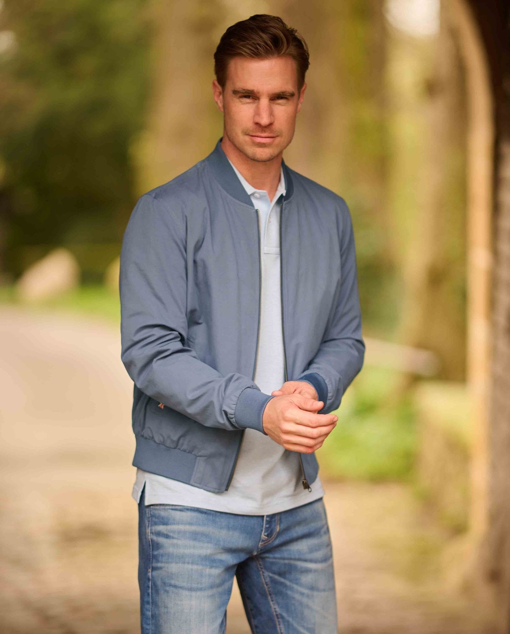 Herren Blouson ”English Lumber” mit samtigem Griff in moonlight blue - Wellington of Bilmore