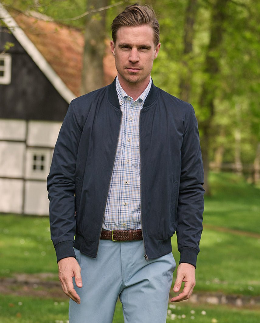 Herren Blouson ”English Lumber” mit samtigem Griff in navy - Wellington of Bilmore
