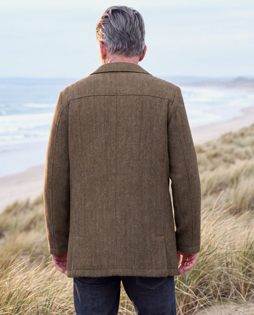 Herren Cabanjacke ,,Seaberg'' aus Harris Tweed – Evergreen - Wellington of Bilmore