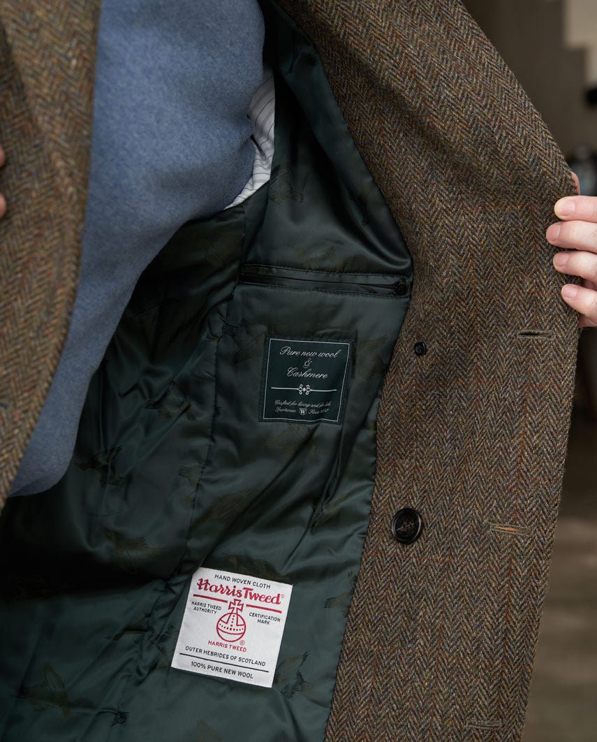 Herren Cabanjacke ,,Seaberg'' aus Harris Tweed – Evergreen - Wellington of Bilmore